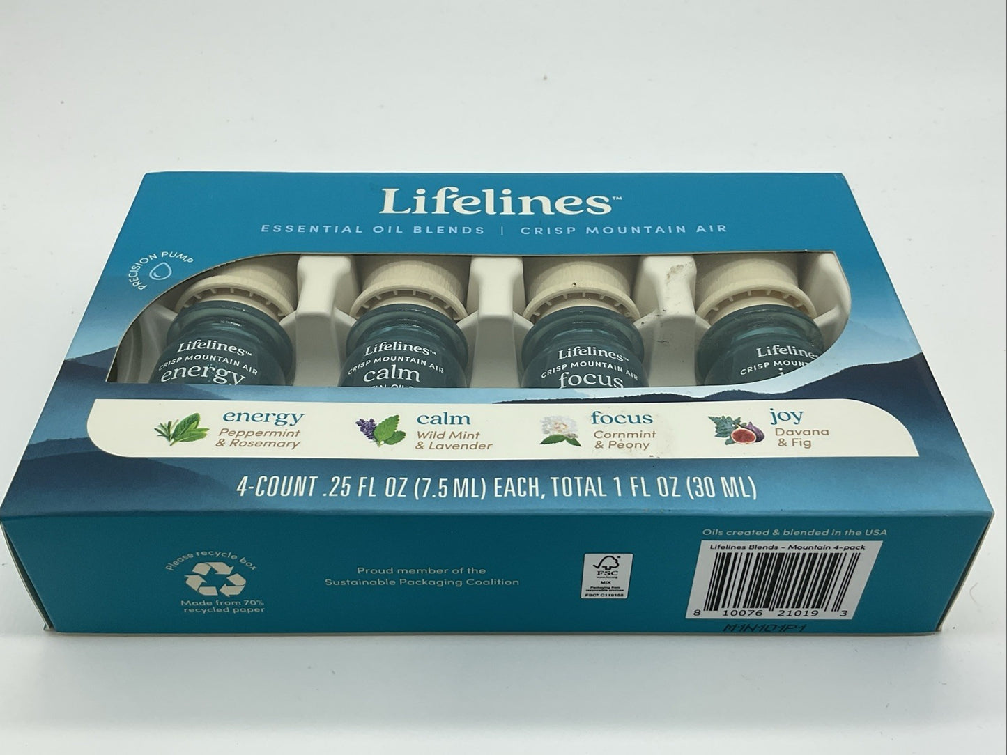 Lifelines Essential Oil Blends Mess Free Aromatherapy for Home - Crisp Mt Air