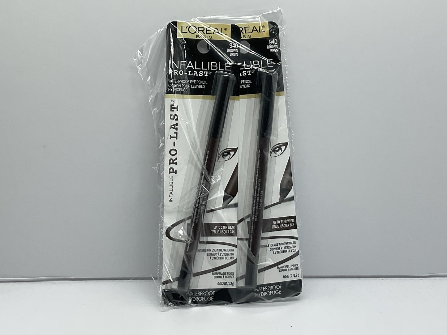 2 Pack L'Oreal Paris Infallible Pro-Last Eyeliner Pencil, Brown 940