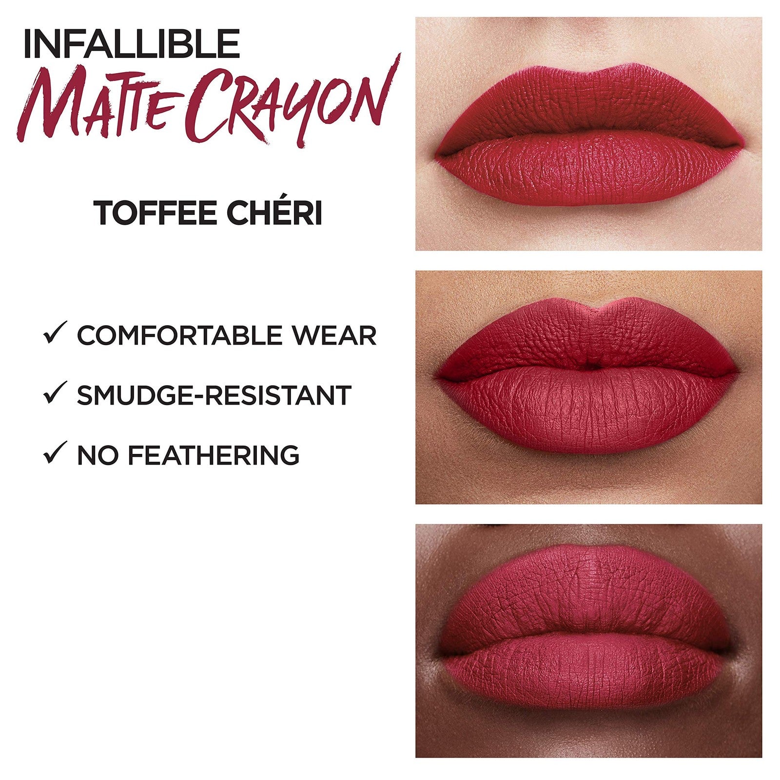 2 PACK - L'Oreal Matte Lip Crayon #504 Toffee Cheri