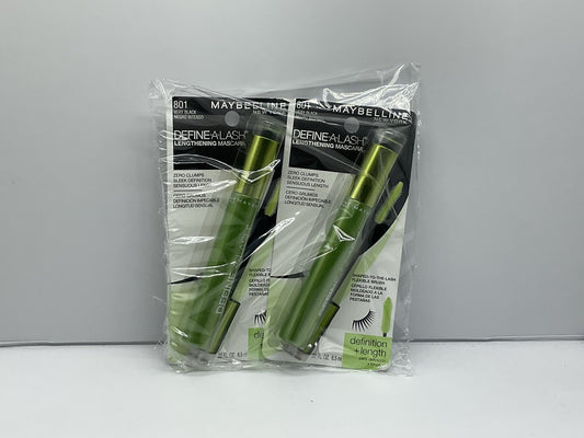 2 Pack Maybelline Define-A-Lash Washable Mascara, Very Black 801, 0.22 fl oz