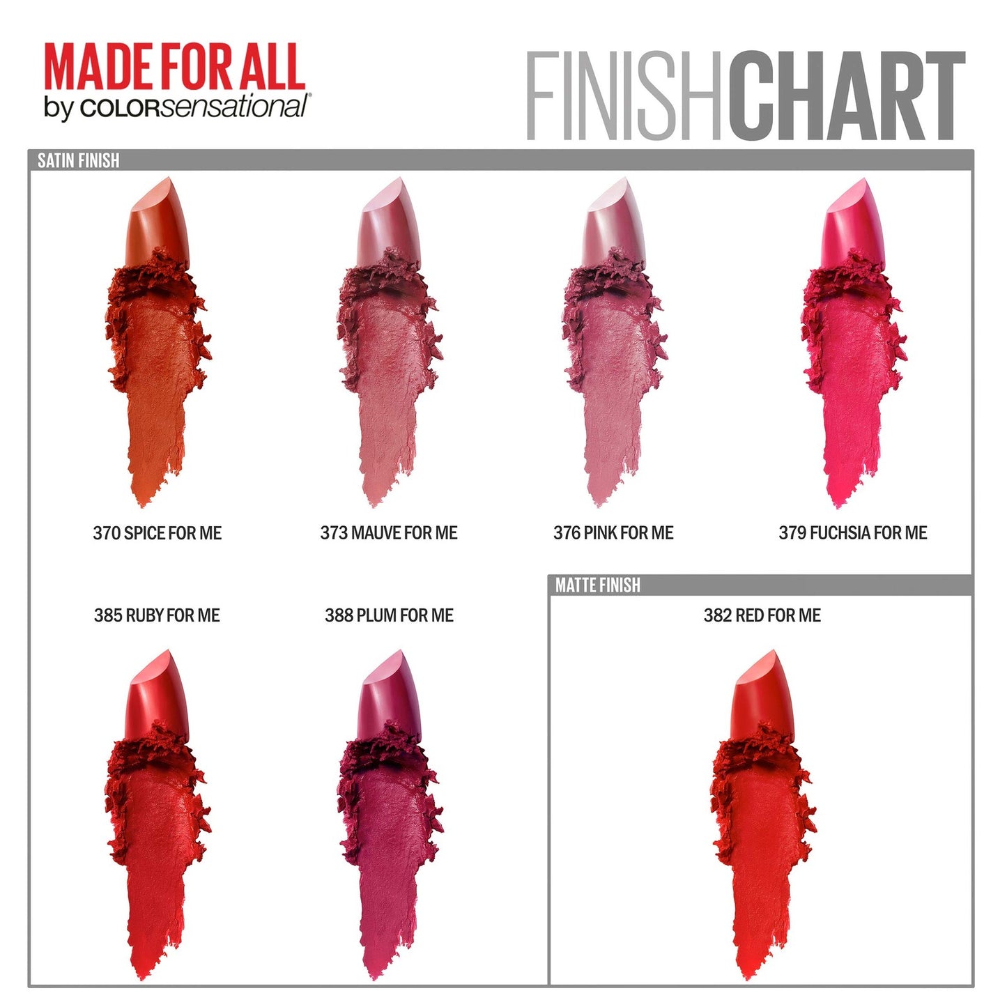 2 PACK - Maybelline Color Sensational Made For All Lipstick - 379 Fuchsia For Me