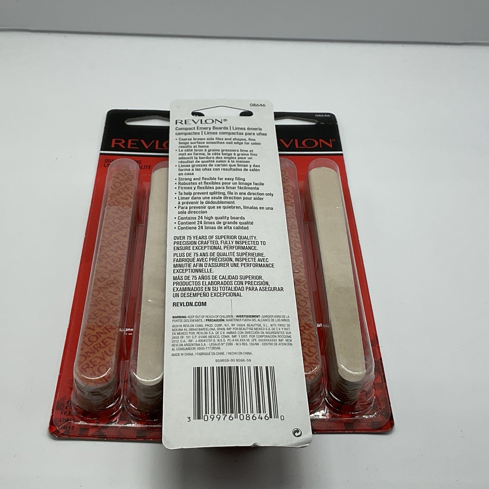 Revlon Compact Emery Boards Nail Files 24 Pack - Set Of 3