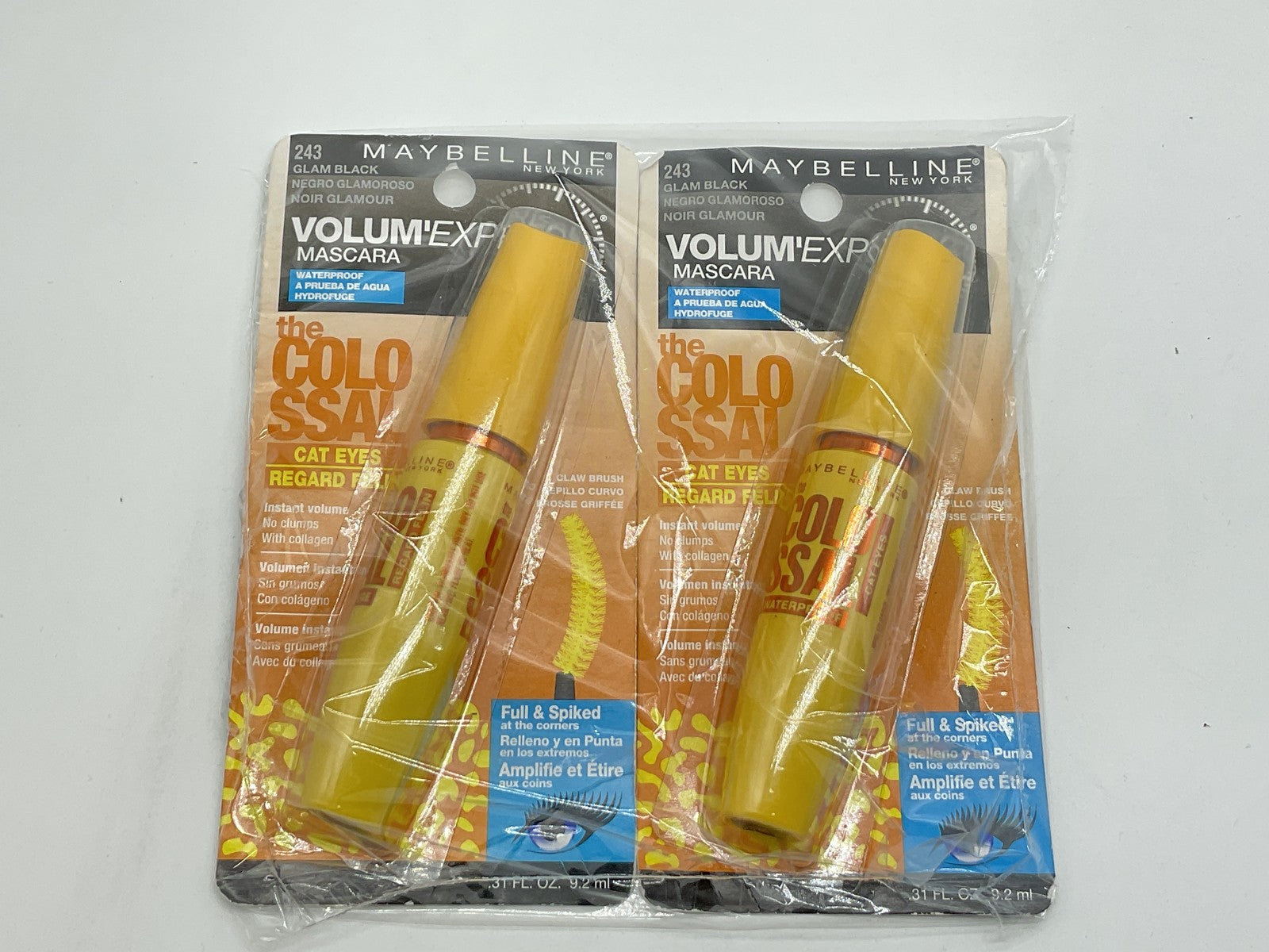 2 PACK - Maybelline Volum' Express The Colossal Cat Eyes - 243 GLAM BLACK