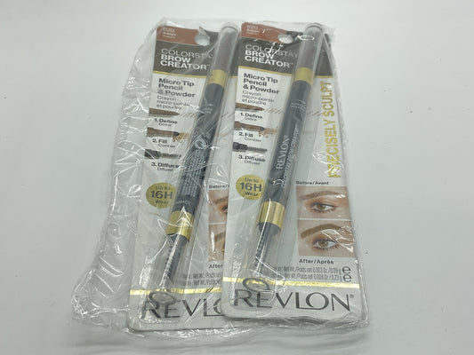 2 PACK - Revlon ColorStay Brow Creator-Micro Tip Pencil & Powder - 620 Auburn
