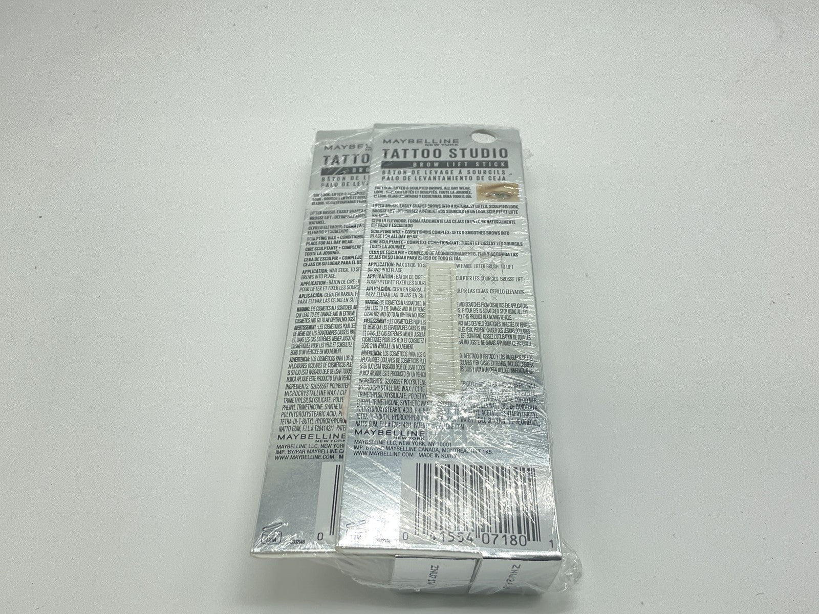 2 PACK - Maybelline Tattoo Studio Brow Lift Wax Stick - 264 Clear