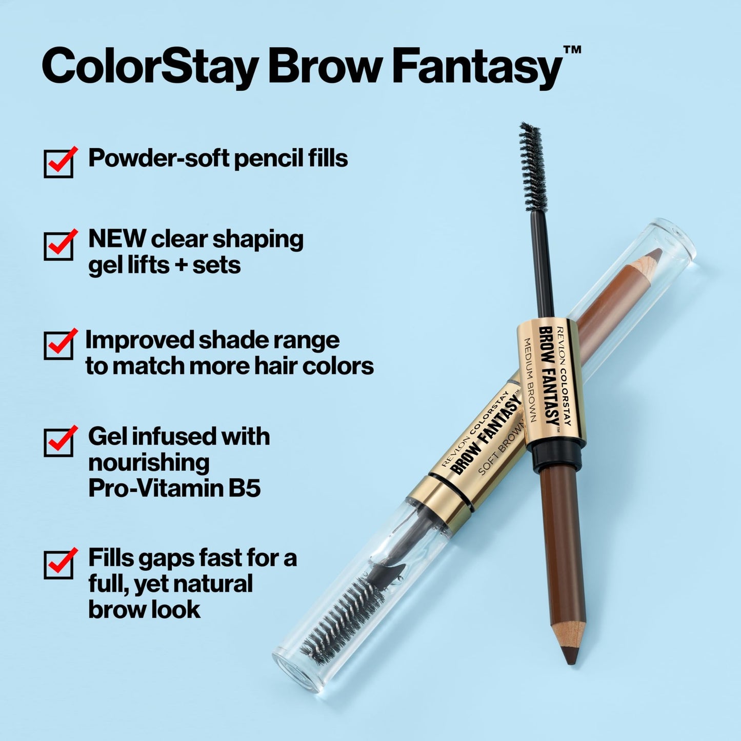 2 PACK - Revlon ColorStay BrowFantasy Eyebrow SoftPowder Pencil - 001 Ash Blonde