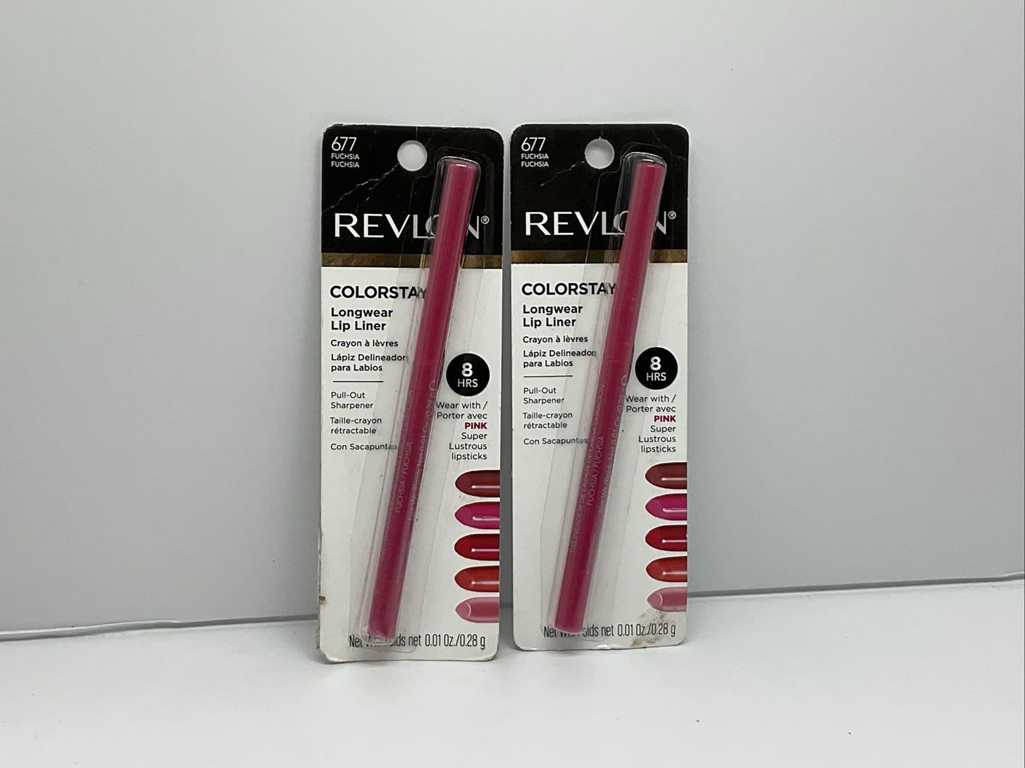 New Revlon Colorstay Longwear Lip Liner Up to 10H wear - 677 Fuchsia - Set Of 2