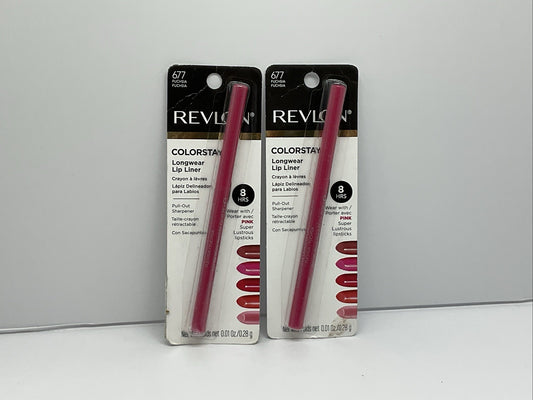 New Revlon Colorstay Longwear Lip Liner Up to 10H wear - 677 Fuchsia - Set Of 2