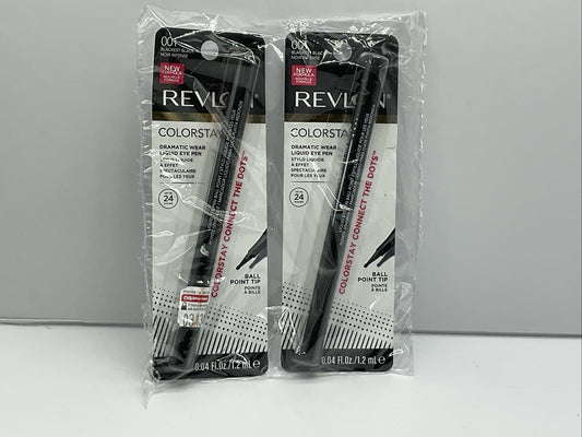 2 PACK - Revlon ColorStay Liquid Eye Pen - 001 Blackest Black