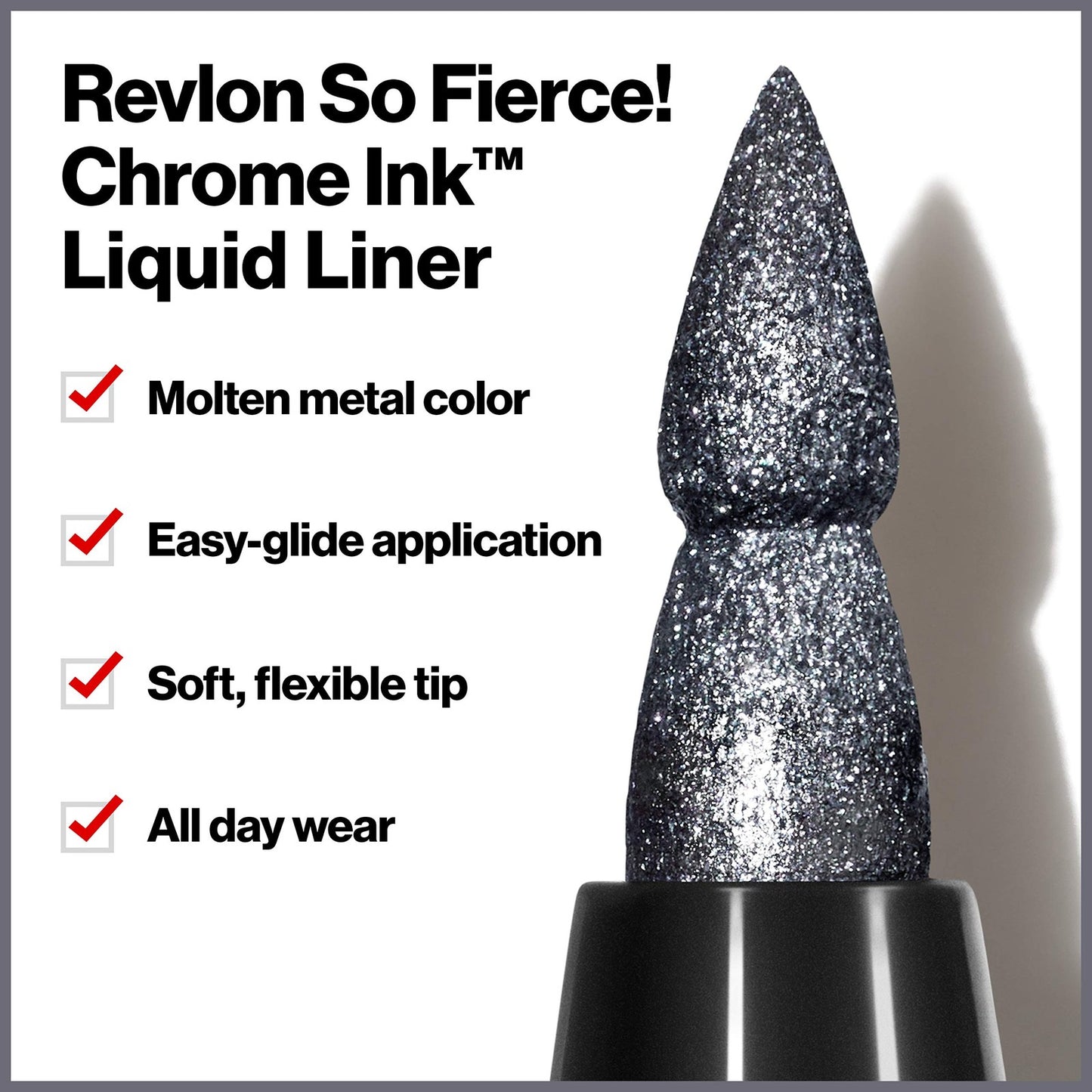 Revlon So Fierce Chrome Ink Liquid EyeLiner Eye Liner - 901 Gunmetal