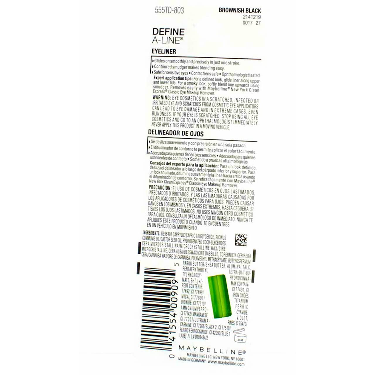 Maybelline New York Define-A-Line Eyeliner, 805 Brownish Black 