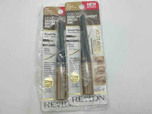 2 PACK -  Revlon ColorStay Semi-Permanent Brow Ink, Blonde Ink 350, 0.09 fl oz