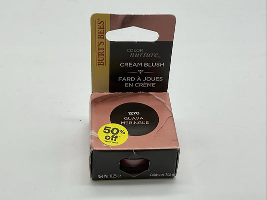 NIP Burt's Bees Color Nurture Cream Blush - 1270 Guava Meringue