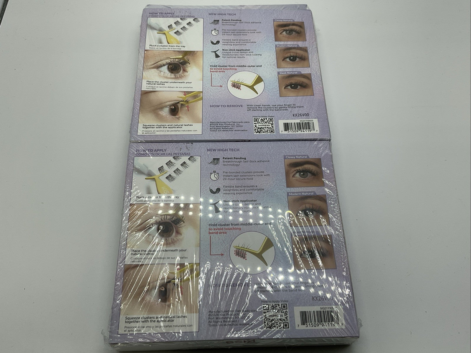 2 PACK - imPRESS Self-Adhesive Eyelash Gift Set, 36 Clusters - Naturals