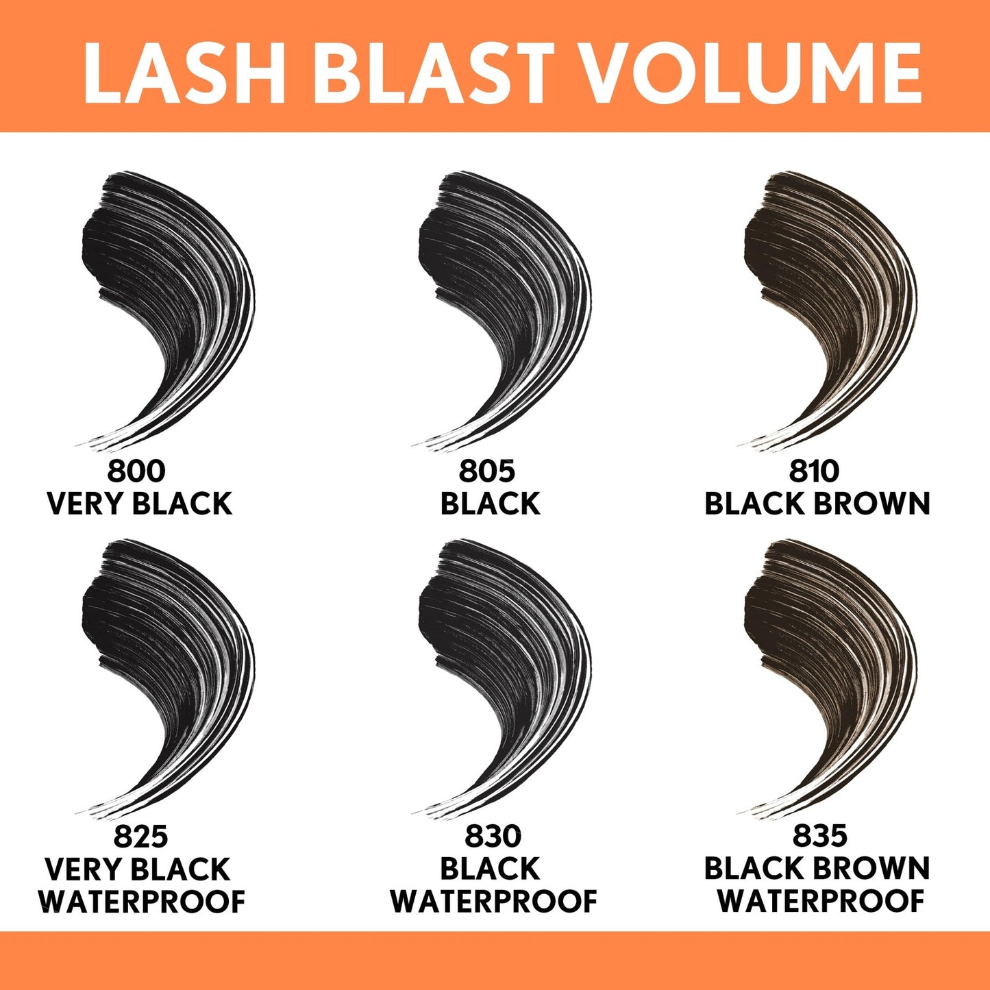 Covergirl 835 Lash Blast Mascara Black Brown Waterproof Hydrofuge 