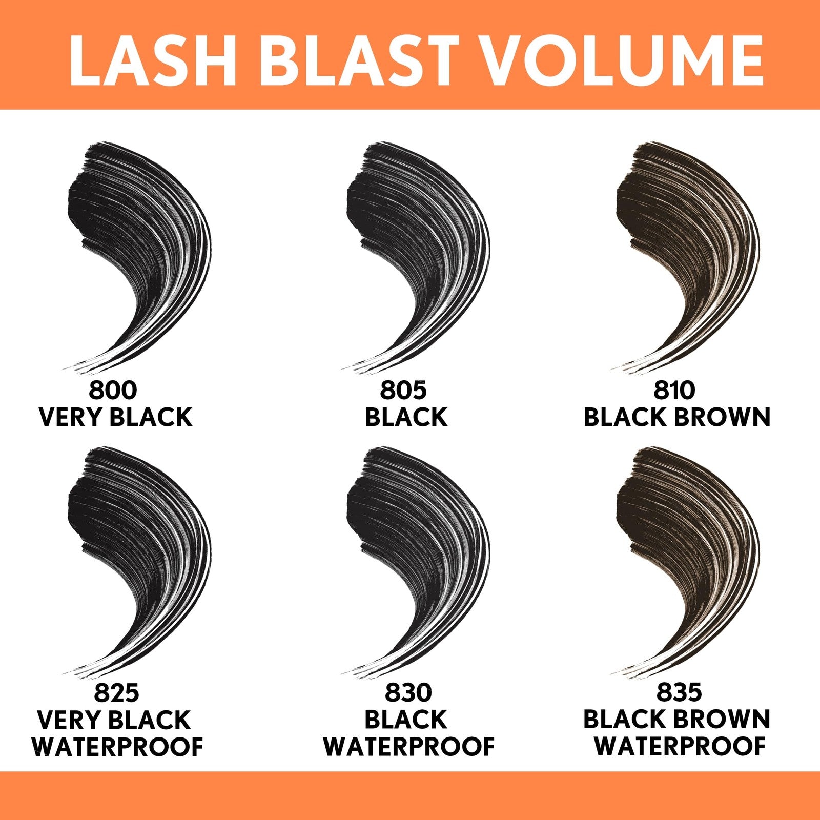 Covergirl 835 Lash Blast Mascara Black Brown Waterproof Hydrofuge 