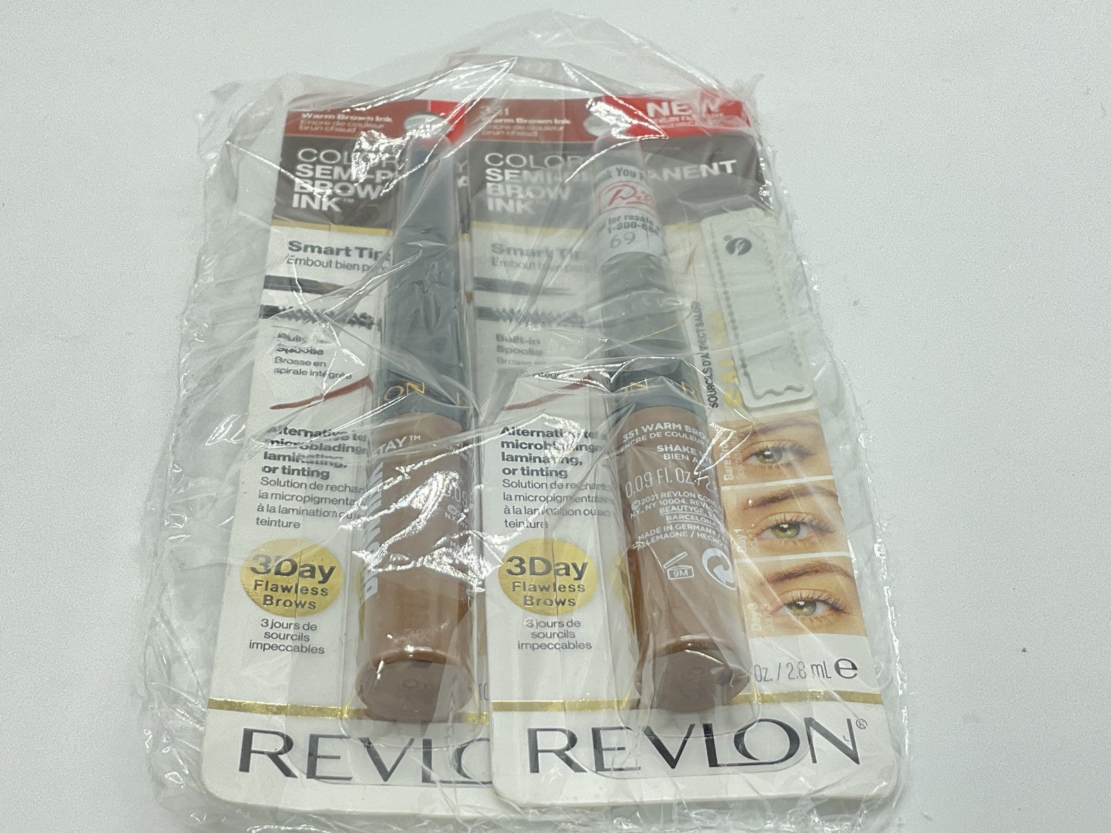 2 PACK - Revlon ColorStay Semi-Permanent Brow Ink - 351 Warm Brown Ink