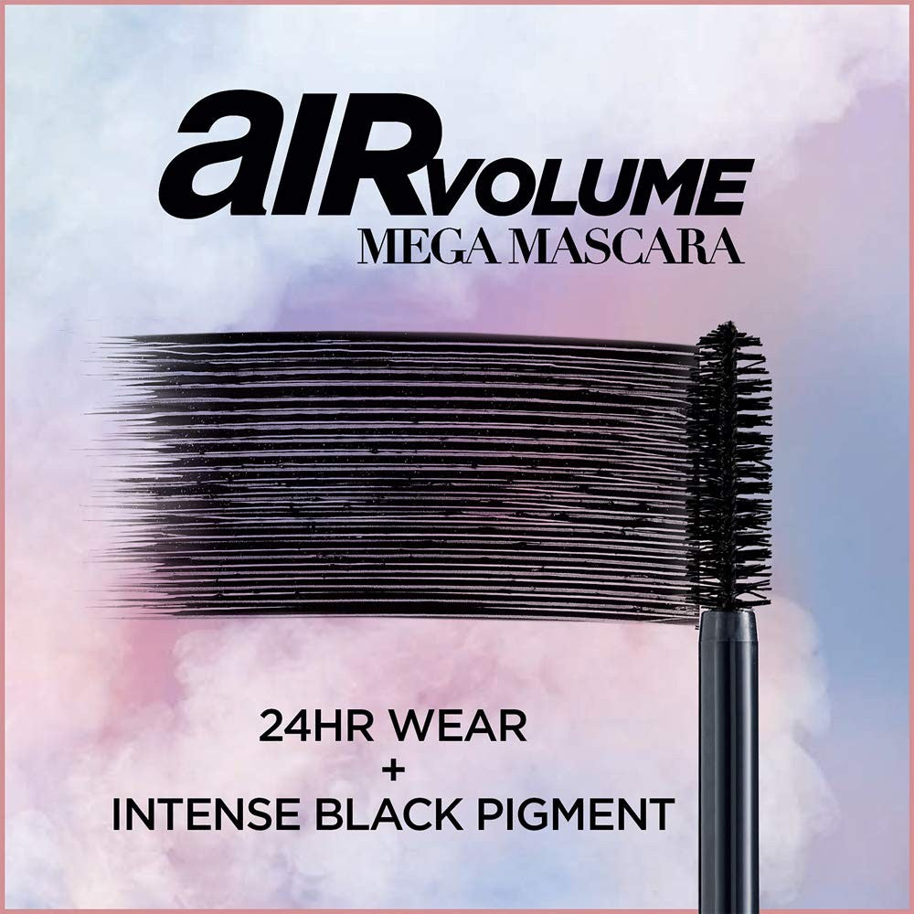 2 PACK - L'Oreal Paris Air Volume Mega Lightweight Mascara - 853 Blackest Black