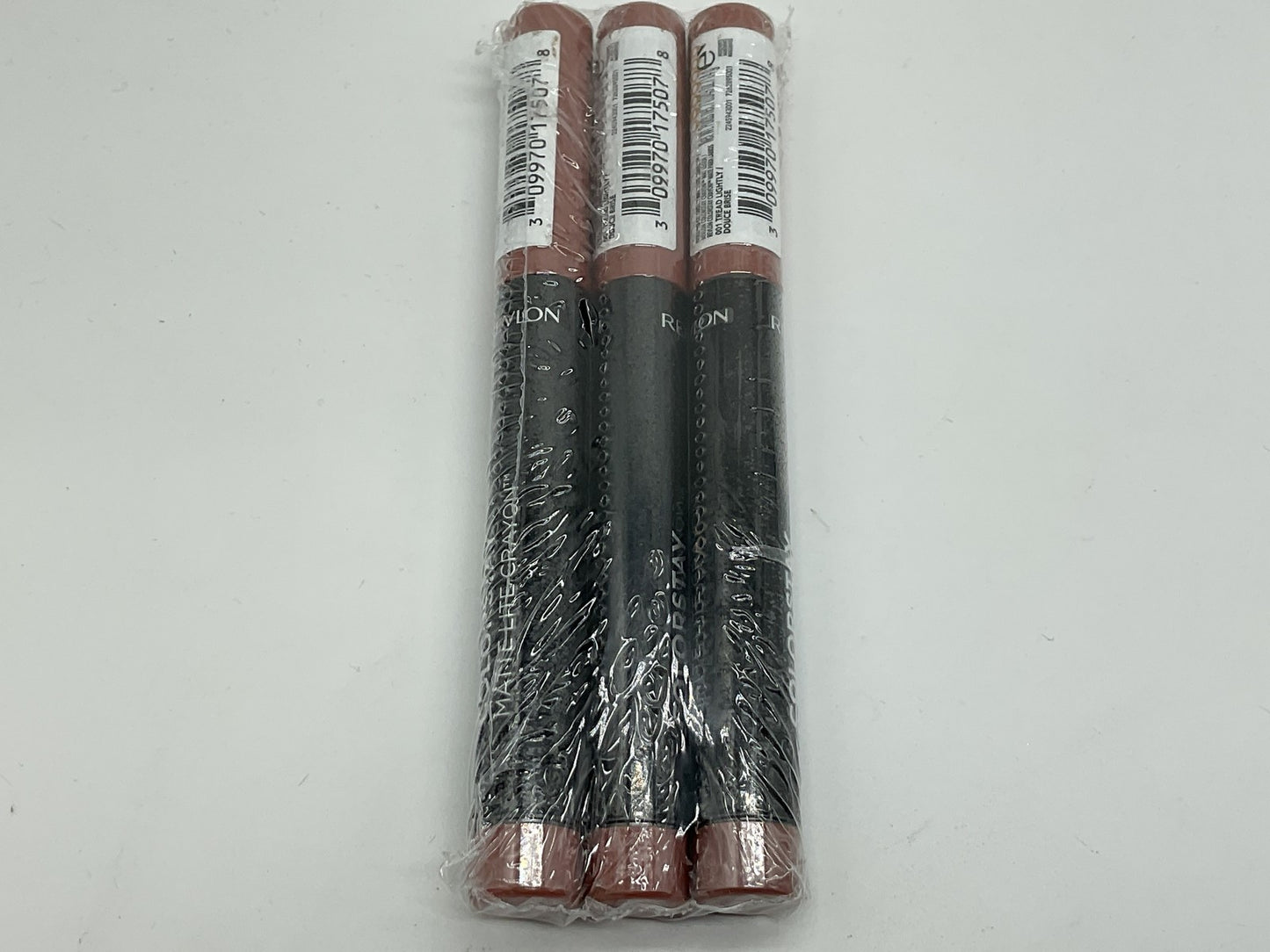 3 PACK - Revlon Matte Lite Lip Crayon, Tread Lightly, 001, 0.049 oz