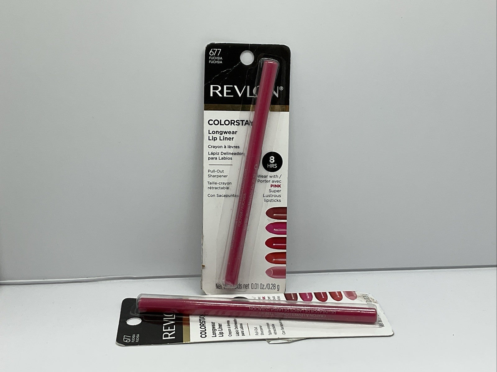 New Revlon Colorstay Longwear Lip Liner Up to 10H wear - 677 Fuchsia - Set Of 2