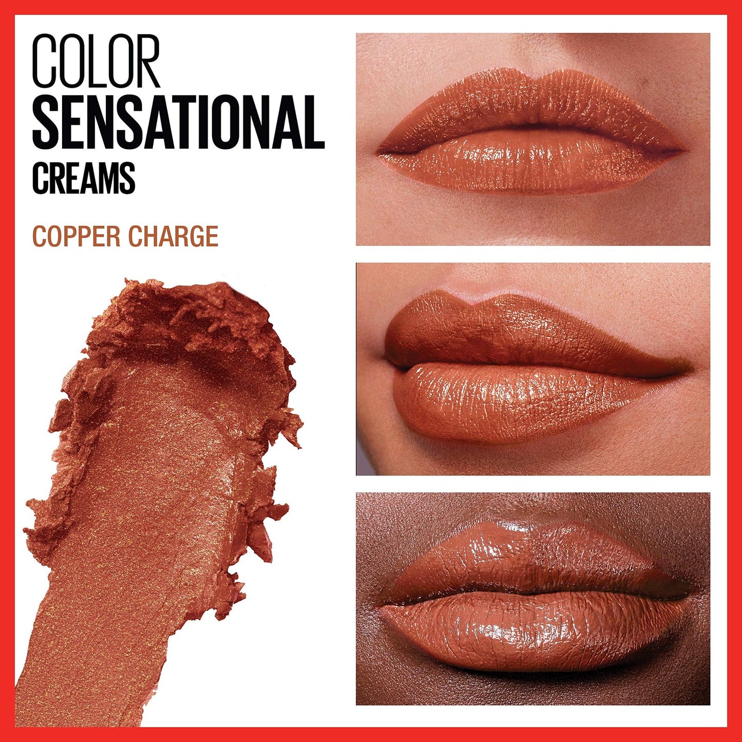 2 PACK - Maybelline Color Sensational Lipstick Cream Finish - 166 Copper Charge