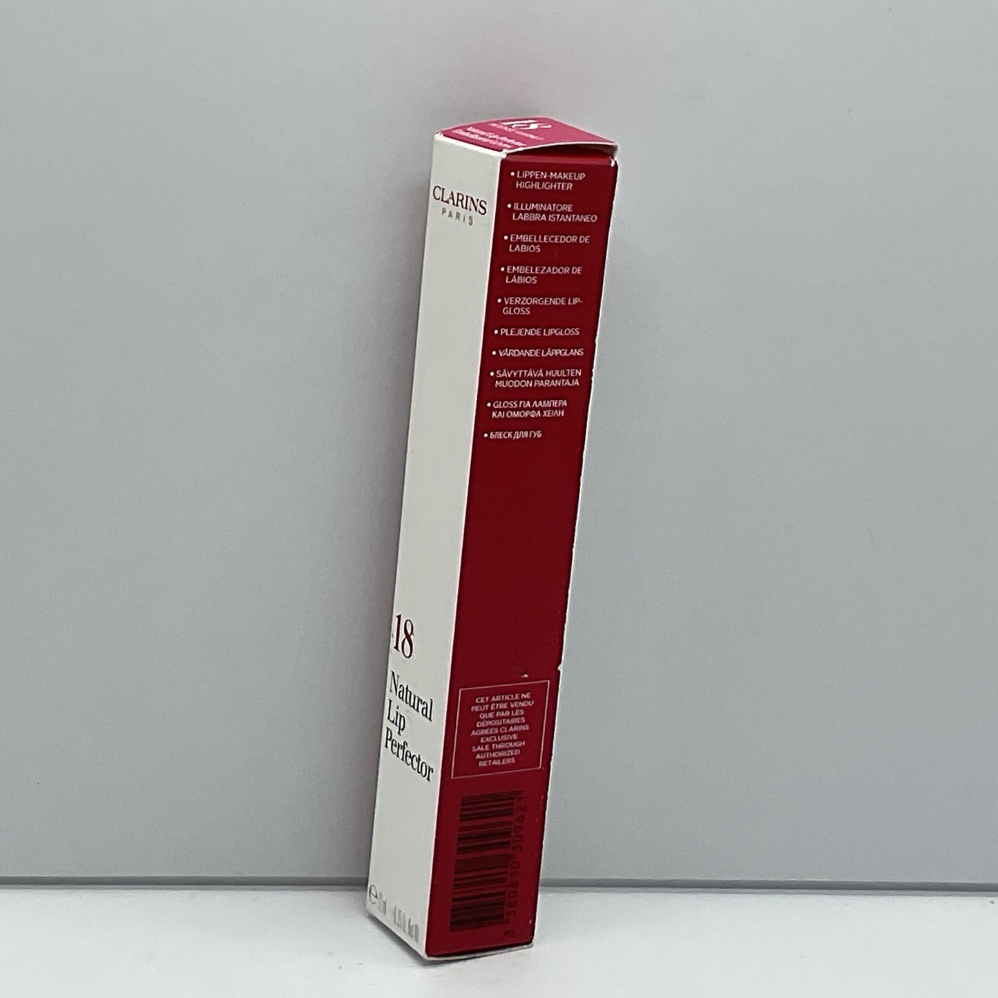 Clarins Natural Lip Perfector #18 INTENSE GARNET - Full Size 12mL