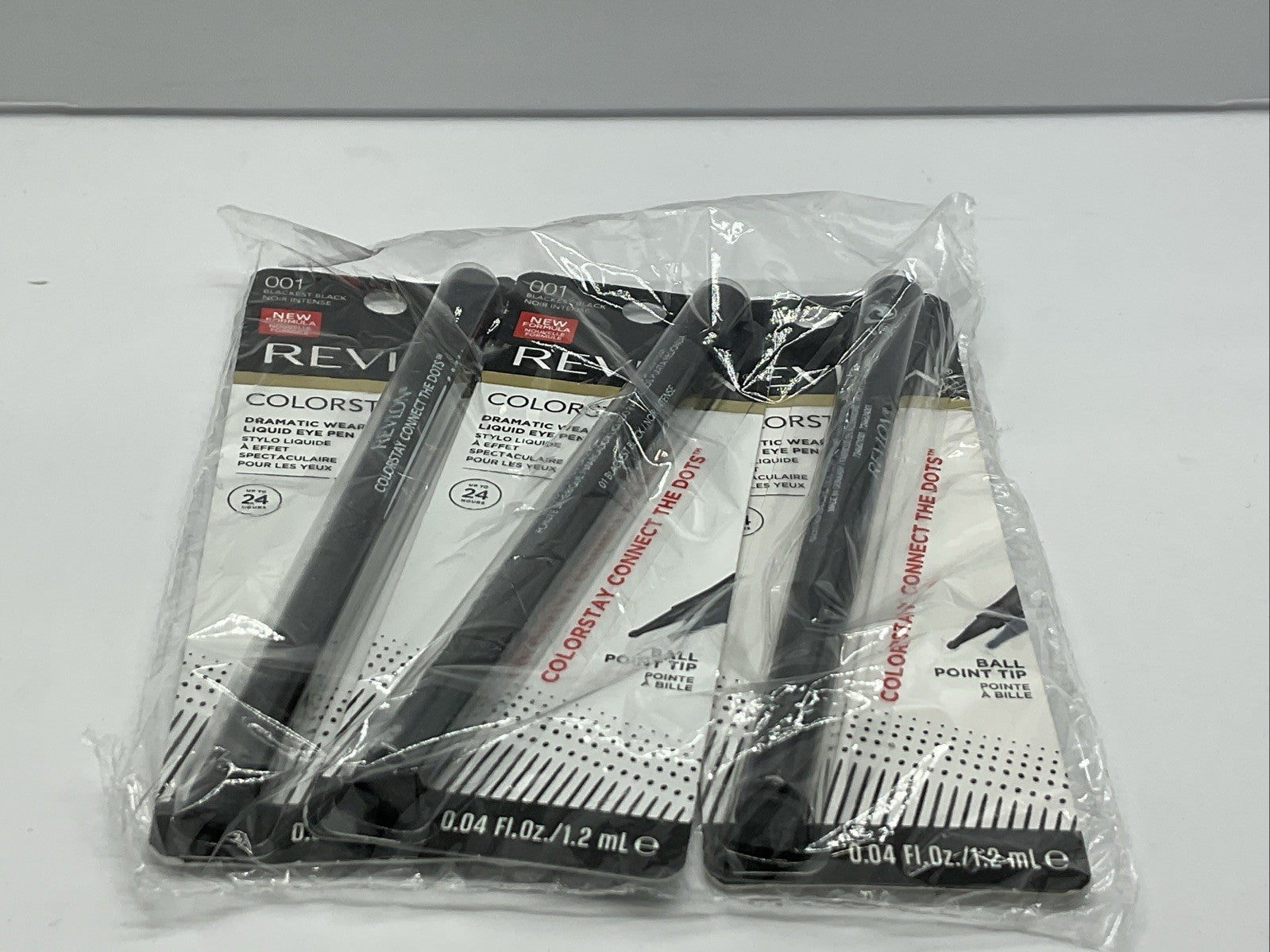 3 PACK - Revlon ColorStay Liquid Eye Pen - 001 Blackest Black