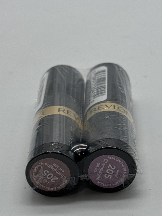 REVLON SUPER LUSTROUS LIPSTICK #205 CHAMPAGNE ON ICE, 2 pack