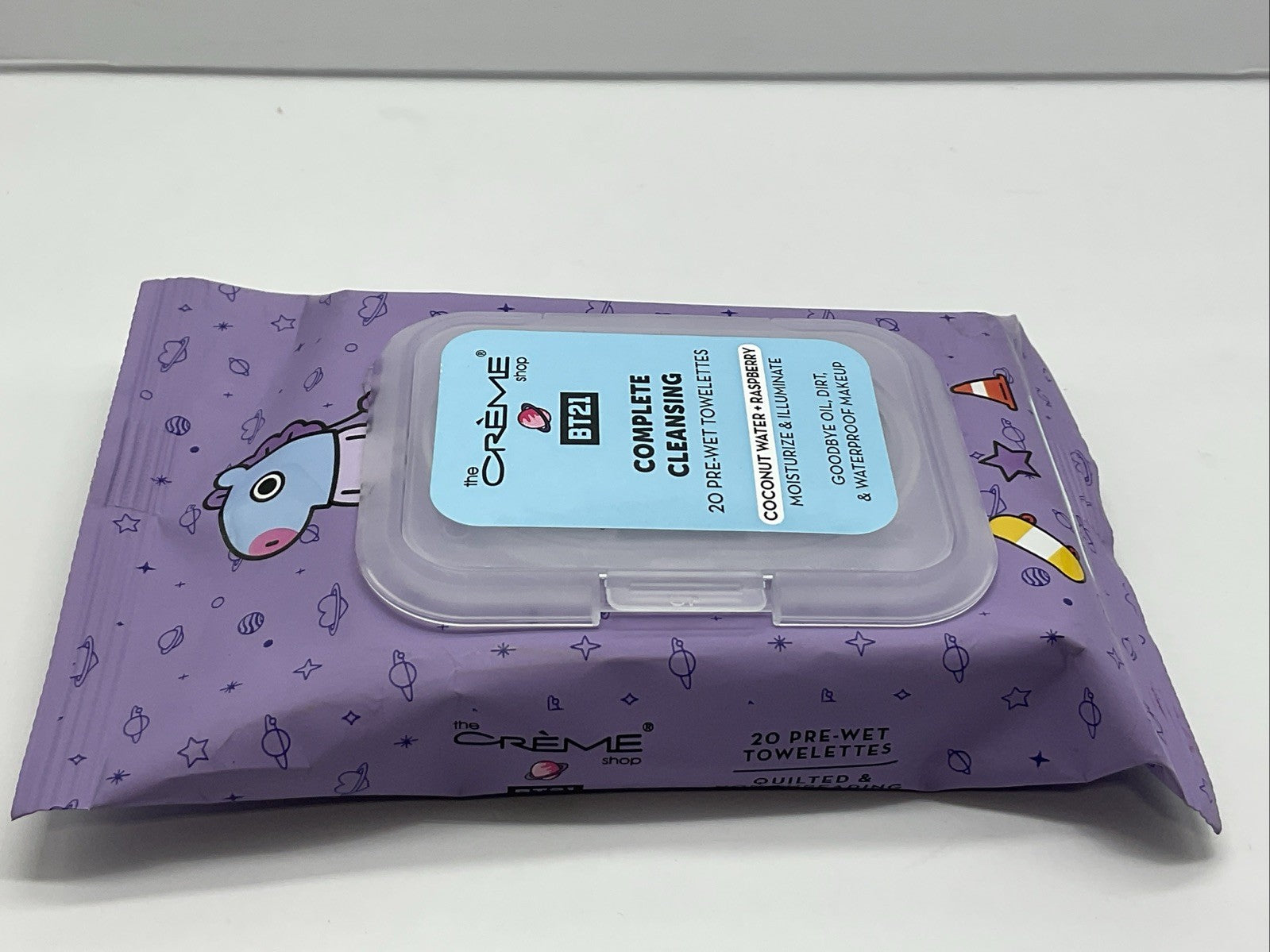 The Crème Shop BT21 Coconut Water + Raspberry Complete Cleansing Towelettes