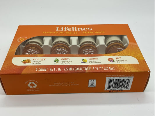 Lifelines Essential Oil Blend Set Citrus 4 Pack Invigorating Relaxing Aromas