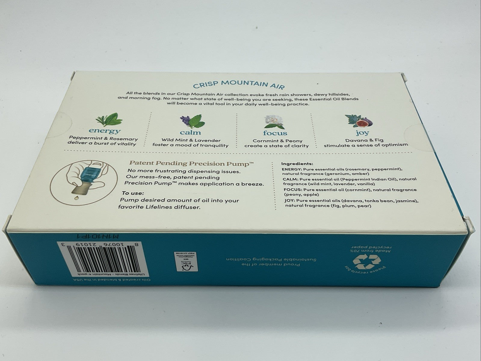 Lifelines Essential Oil Blends Mess Free Aromatherapy for Home - Crisp Mt Air