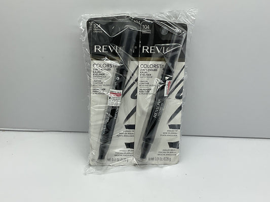 4 PACK - Revlon Colorstay 2 in 1 Angled Kajal Waterproof Eyeliner #104 GRAPHITE 