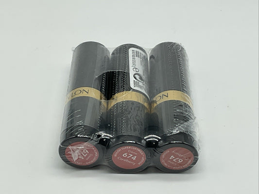 3 Pack - Revlon Super Lustrous Lipstick Creme - 674 Coralberry