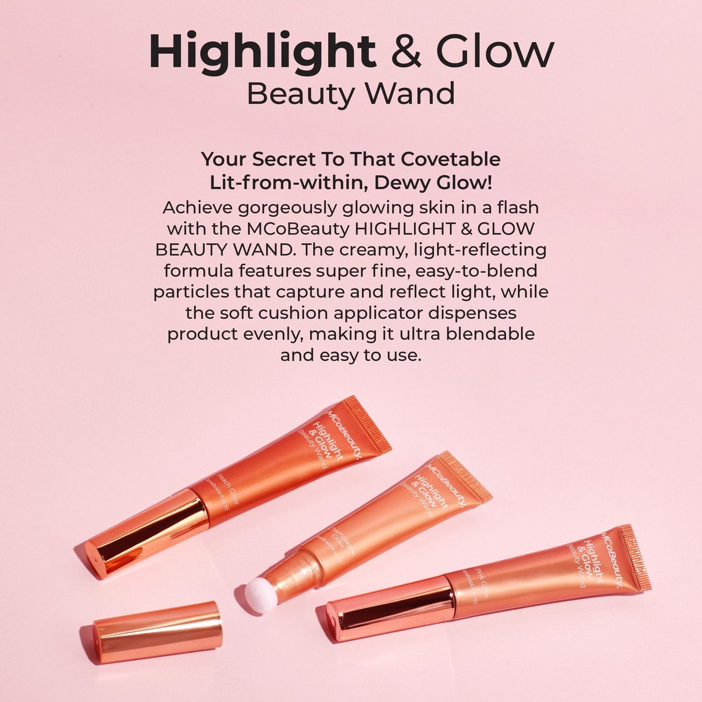 MCoBeauty Highlight & Glow Beauty Wand - MCW319 Peach Glow