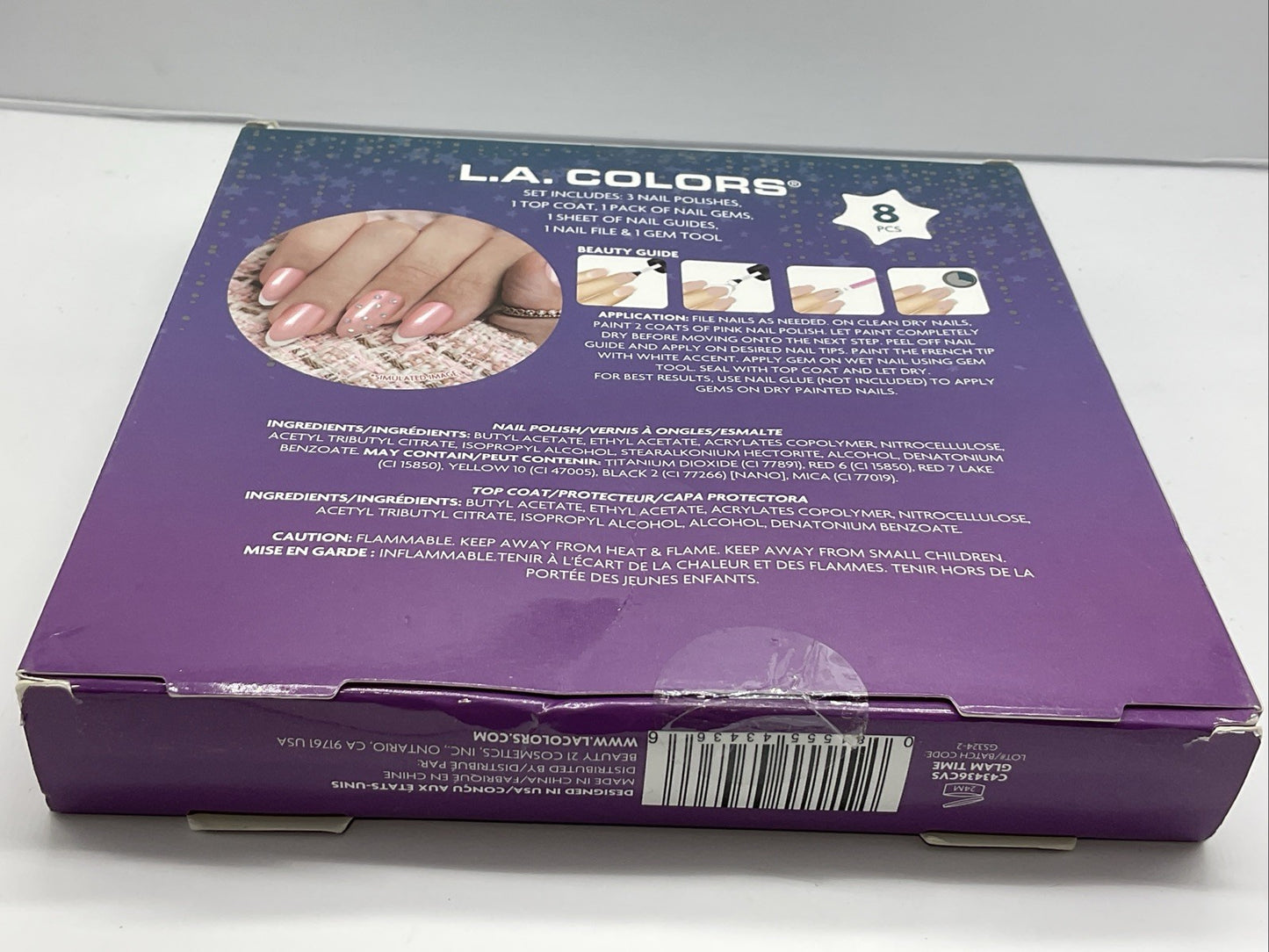 LA Colors Dream To Gleam 8 Piece Manicure and Gem Set