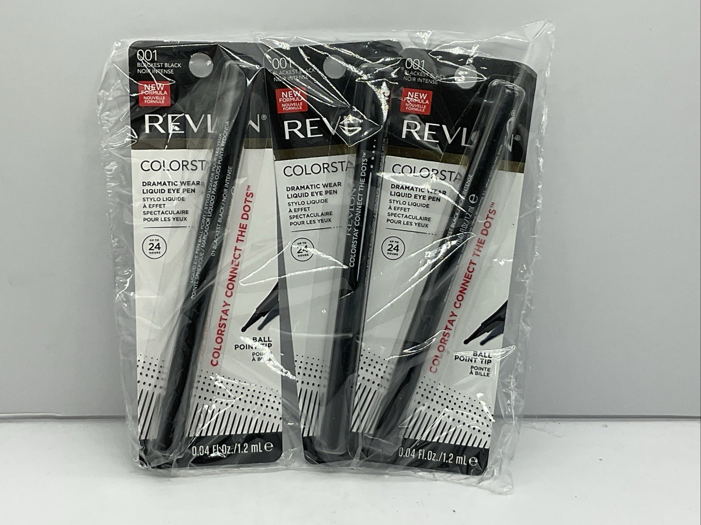 3 PACK - Revlon ColorStay Liquid Eye Pen - 001 Blackest Black