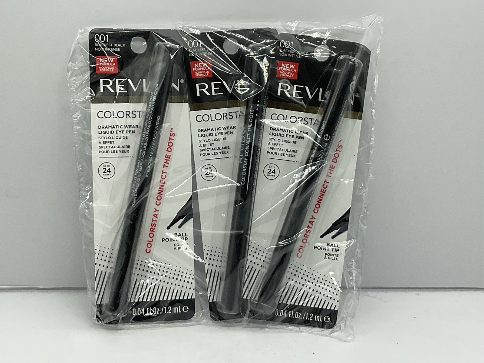 3 PACK - Revlon ColorStay Liquid Eye Pen - 001 Blackest Black
