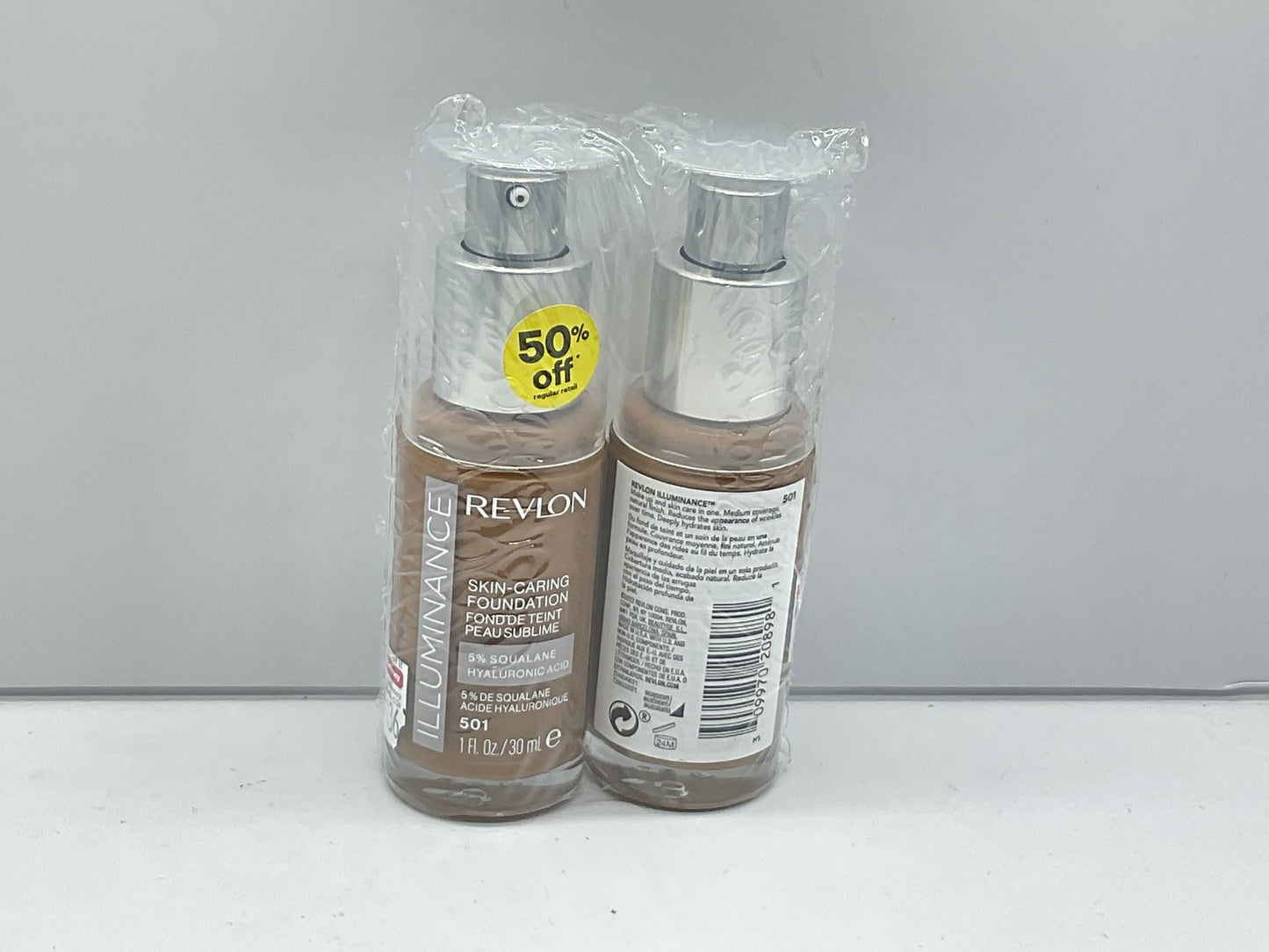2 PACK - Revlon Illuminance Skin-Caring Liquid Foundation,501 Toasted Caramel