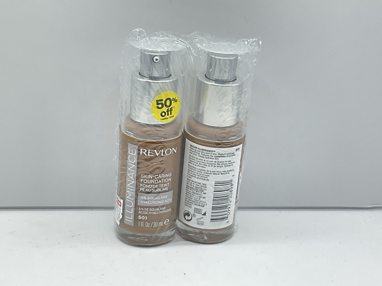 2 PACK - Revlon Illuminance Skin-Caring Liquid Foundation,501 Toasted Caramel