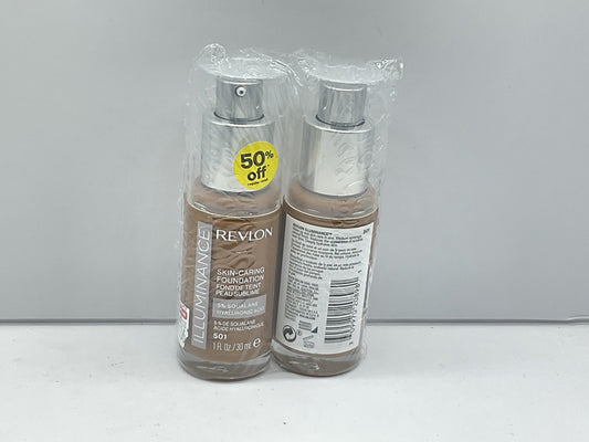 2 PACK - Revlon Illuminance Skin-Caring Liquid Foundation,501 Toasted Caramel