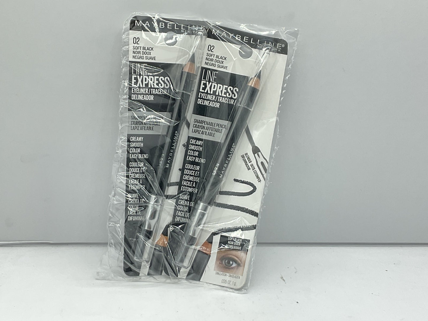 2 PACK - Maybelline Line Express Eyeliner Sharpenable Pencil - 02 Soft Black