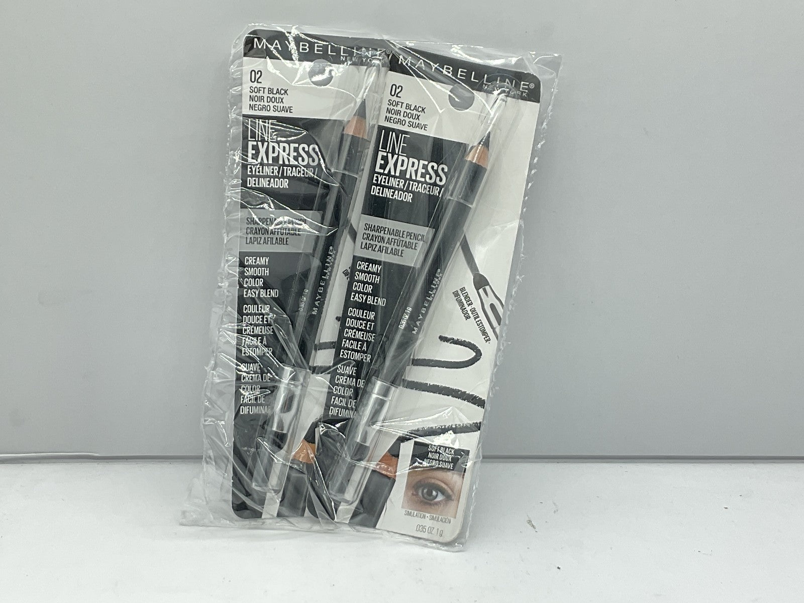 2 PACK - Maybelline Line Express Eyeliner Sharpenable Pencil - 02 Soft Black