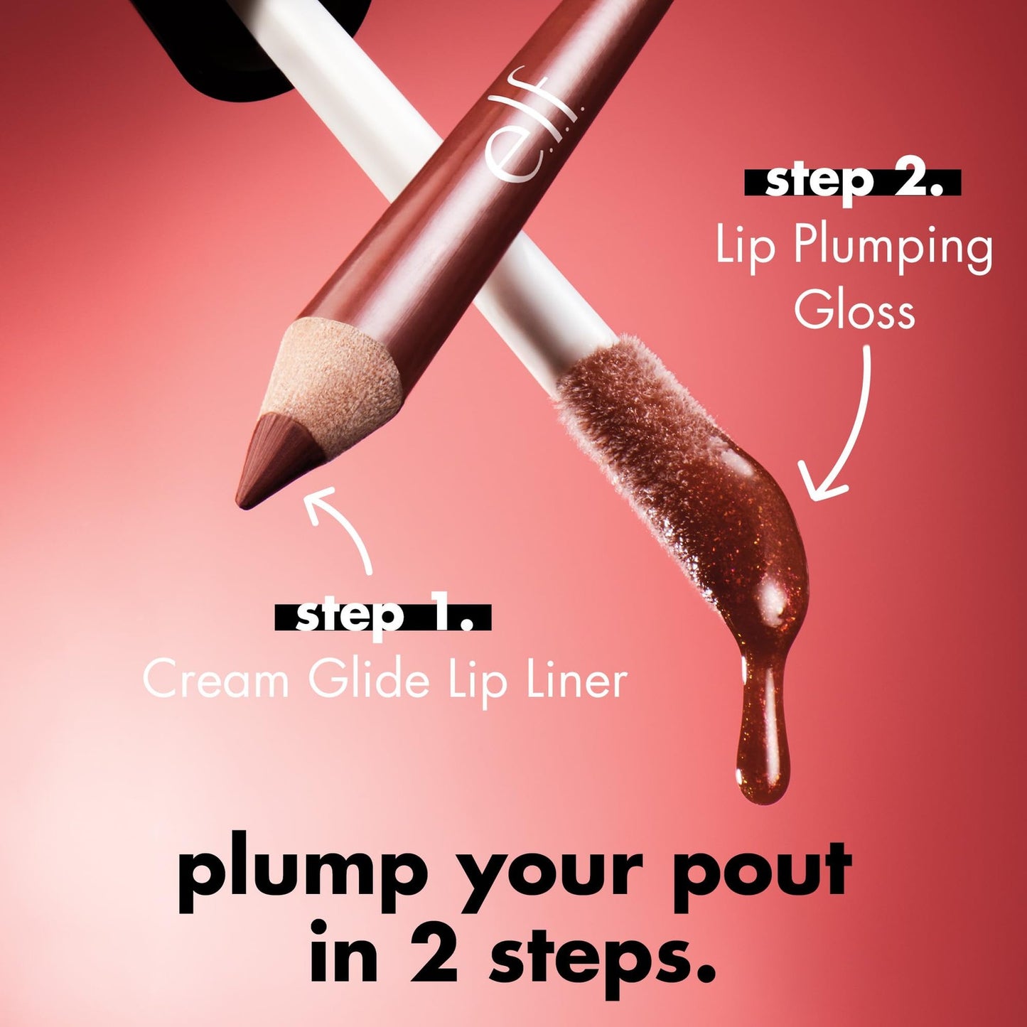 2 PACK - e.l.f. Lip Plumping Gloss High-Shine Sheer Color - PINK COSMO