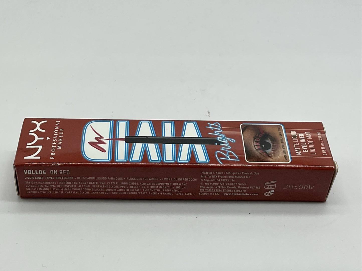NYX Professional Makeup Vivid Brights Liquid Eyeliner - VBLL04 On Red