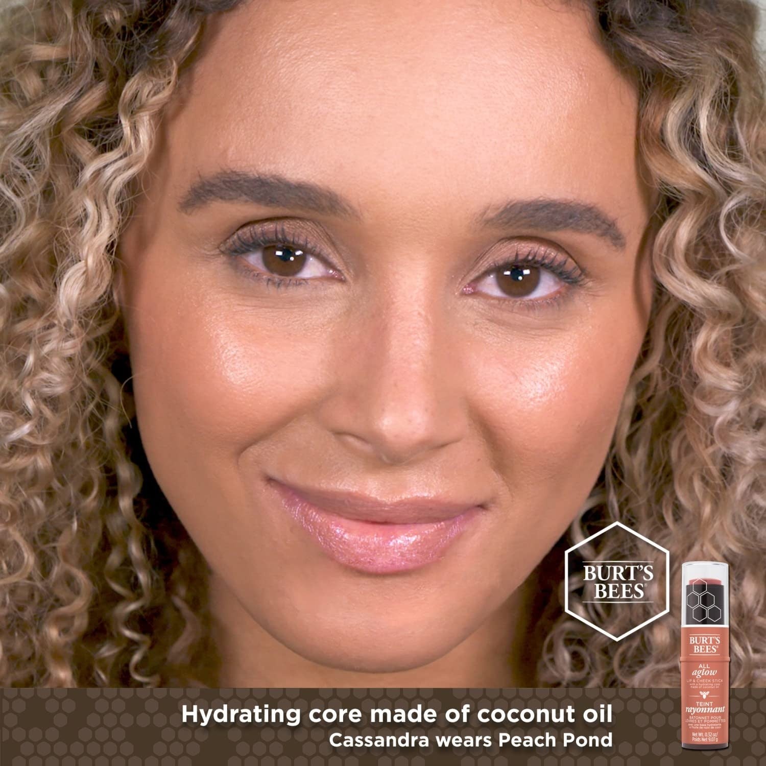 Burt's Bees All Aglow Lip & Cheek Stick 1254 Peach Pond