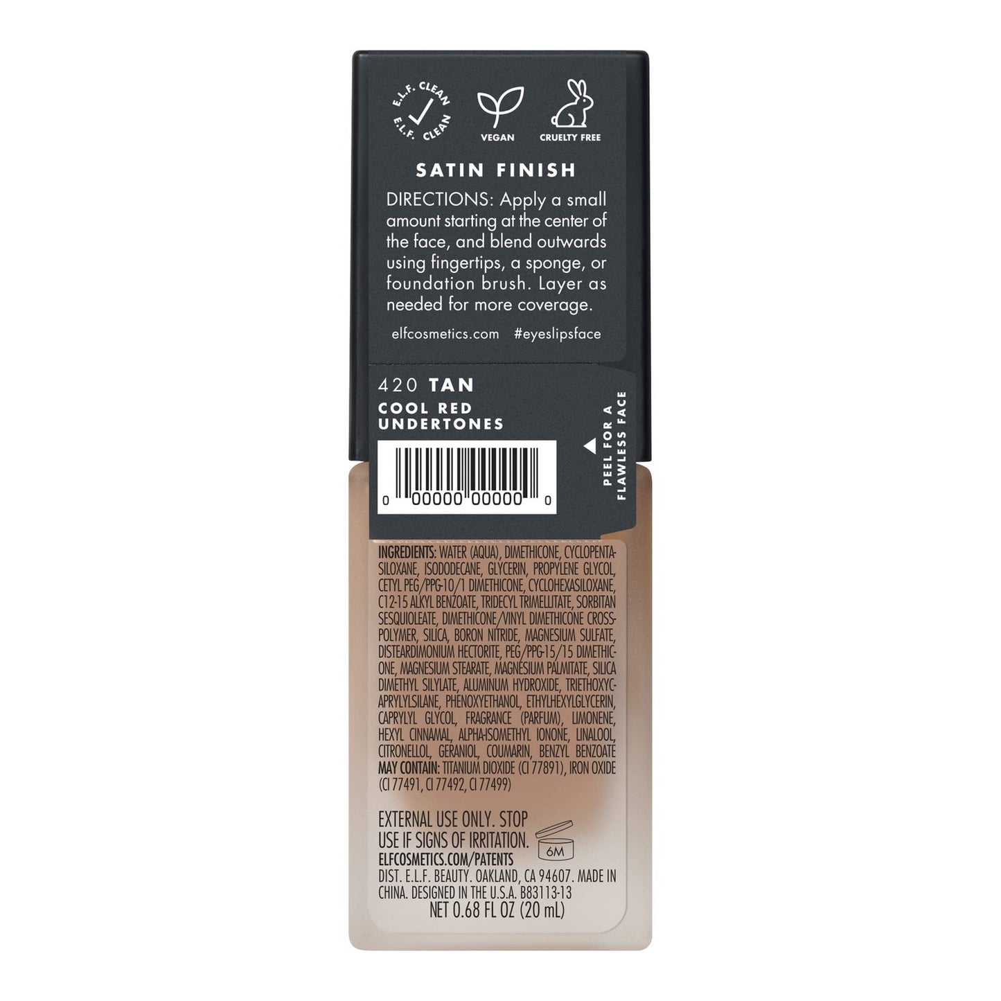 2 PACK - E.l.f. Flawless Satin Finish Foundation - 420 Tan/Buff
