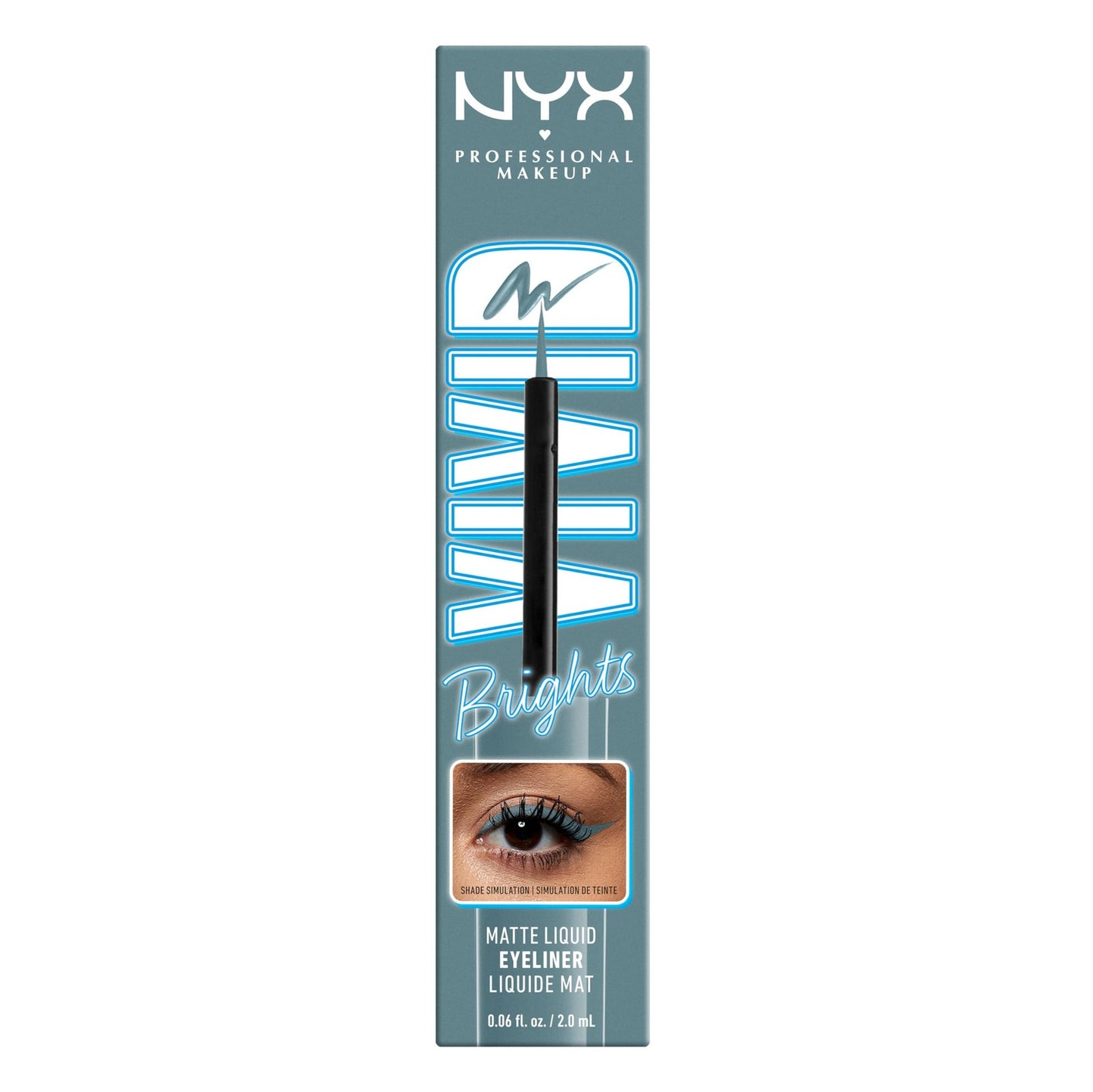 NYX Professional Makeup Vivid Brights Matte Liquid Eyeliner - Cyan Simp (VBLL01)