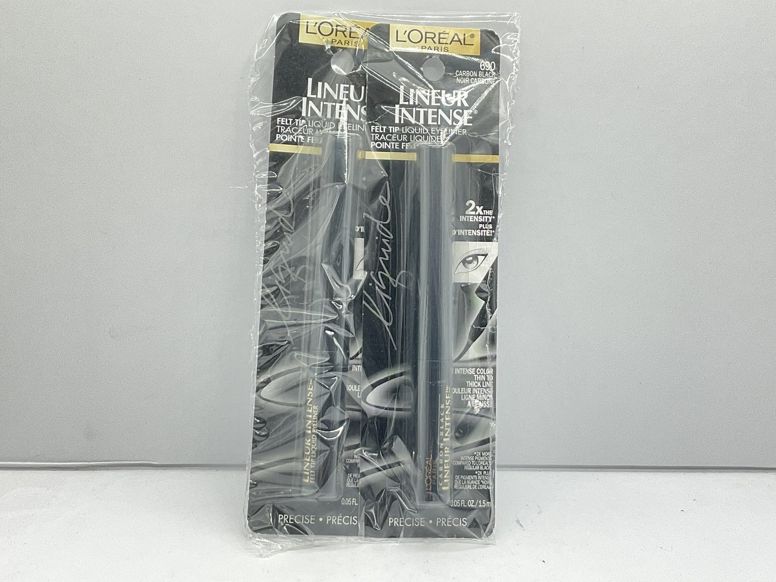 2 PACK - L'Oreal Lineur Intense Felt Tip Liquid Eyeliner - 690 Carbon Black