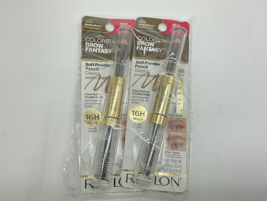 2 PACK - Revlon Colorstay Brow Fantasy Soft Powder Pencil #003 - Medium Brown