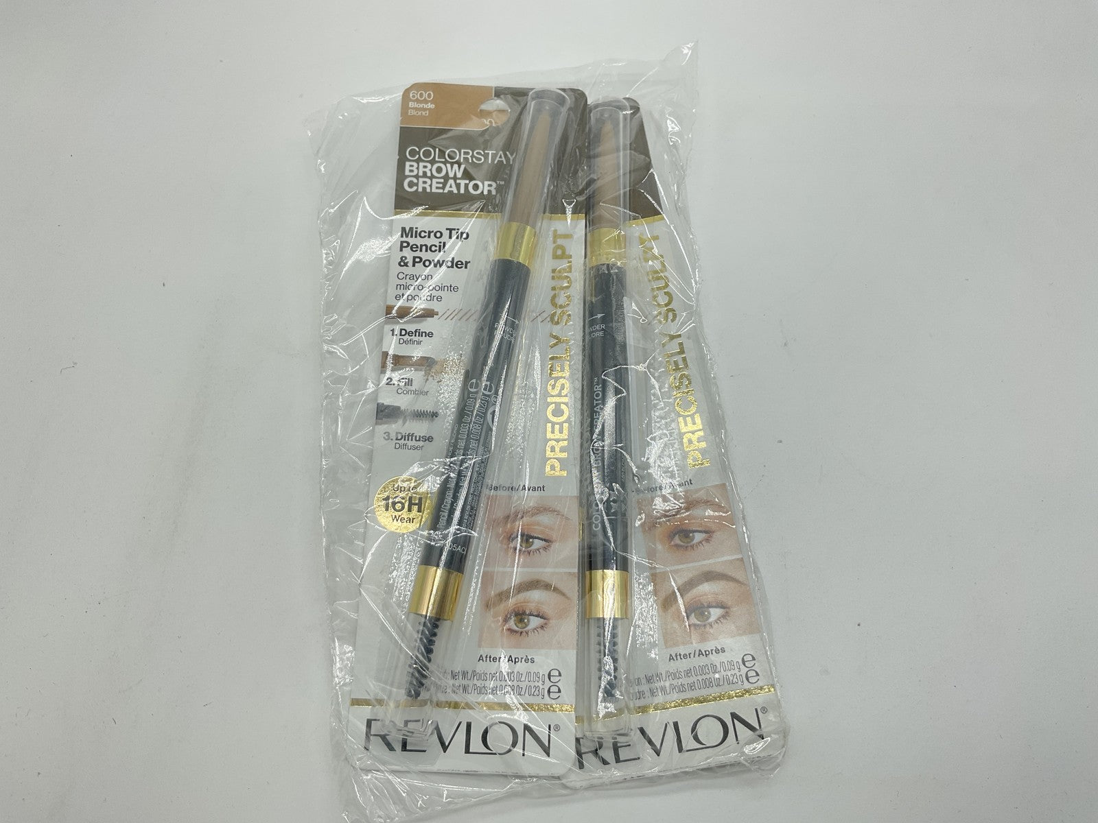2 PACK - Revlon ColorStay Brow Creator, Blonde 600, 0.003 oz